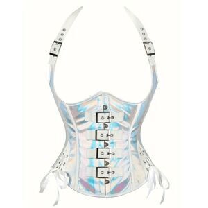 Brand New Womens Victorian Steampunk Leather Halter Neck Underbust Bustier Corse